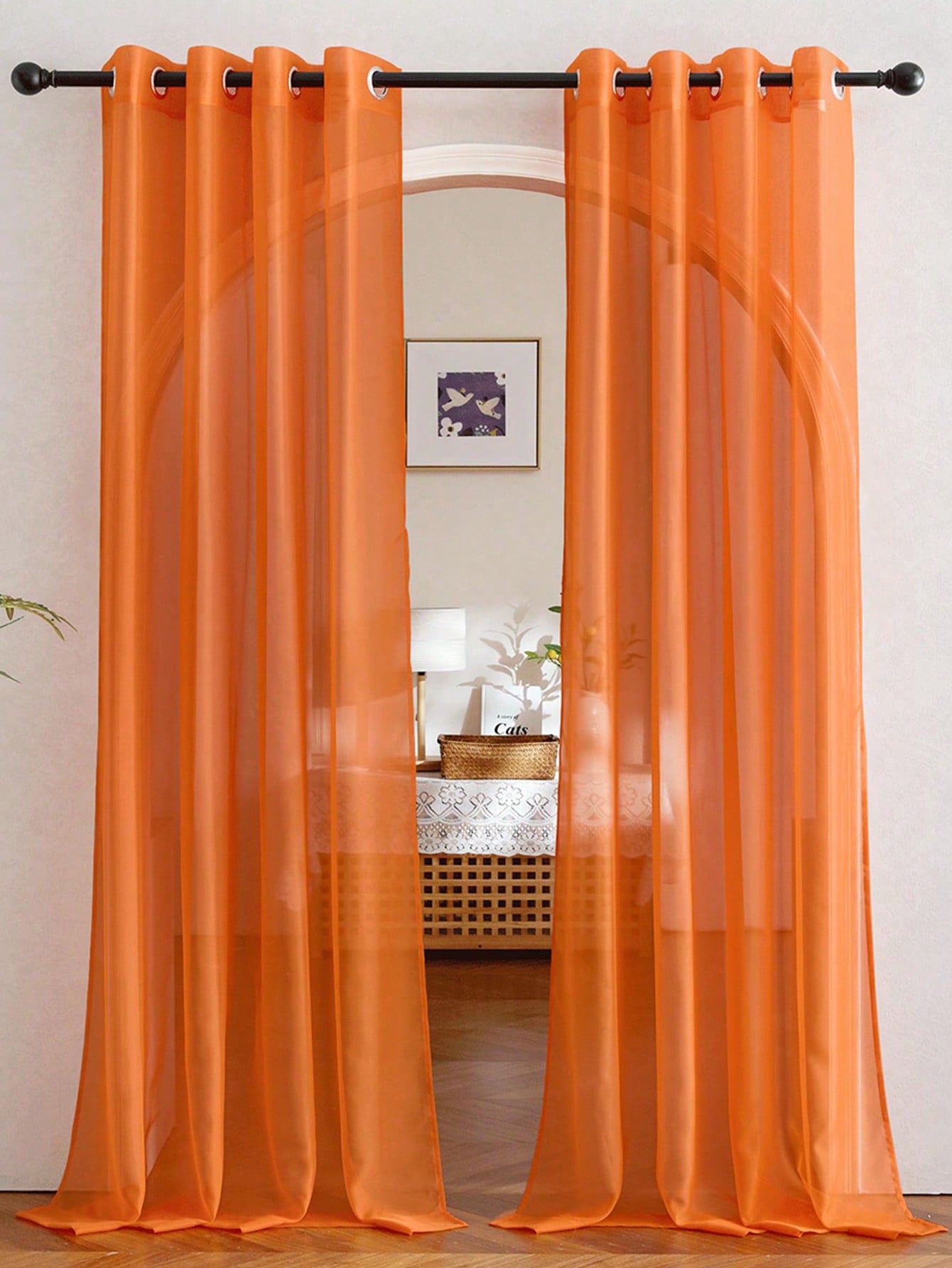 Curtain Rods - 1 шт. Элегантная прозрачная оранжевая полупрозрачная